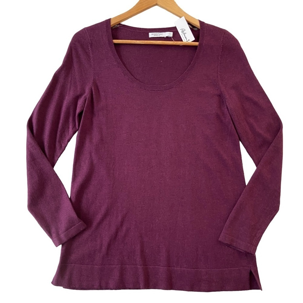 Reitmans kint sweater scoop neck soft modal blend burgundy raspberry long Small